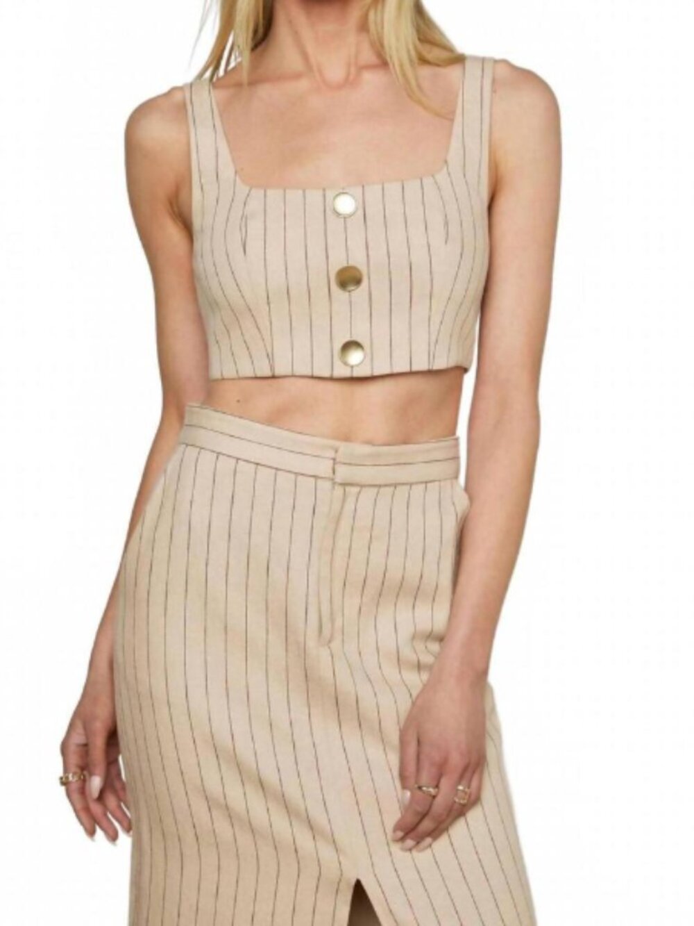 NEW L'AGENCE Maylin Pinstriped Bralette Top S